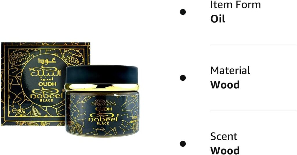 Nabeel Black Oudh Bakhoor Incense – 60g, Made In UAE, Rich & Aromatic Oud Scent